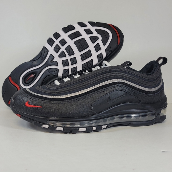 Nike Air Max 97 Black Sports Red DH1083 001 Mens Size Shoes